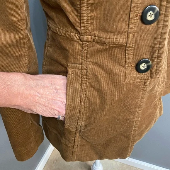 CABI Journey Tailored 3 Button Corduroy Jacket Caramel Brown Lagenlook Cabin XS - Picture 8 of 17